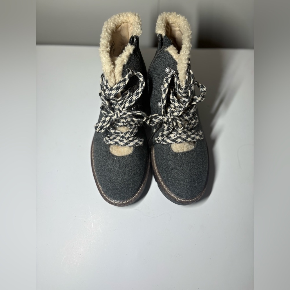 Madden NYC Black and Cream Winter Boots
